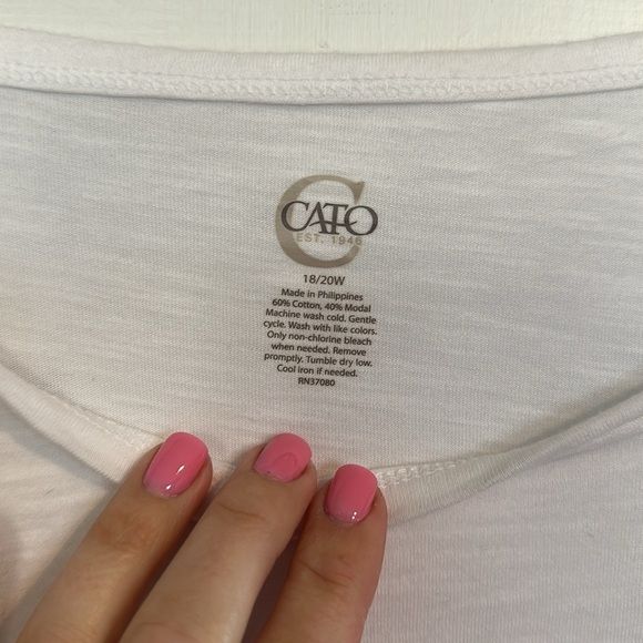 Cato white tshirt size 18/20 Women’s - Picture 3 of 3
